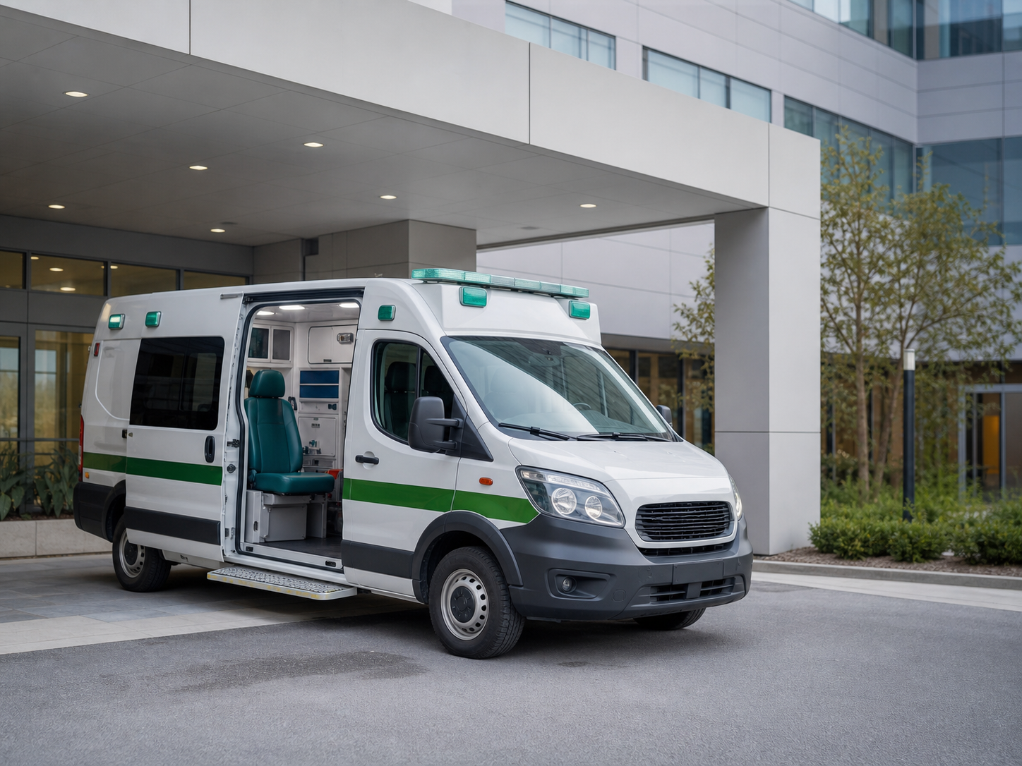 Ambulancia preparada para traslado sanitario